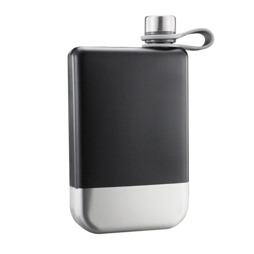 Outdoor Flat Wine Bottle Square Shaped 304 Stainless Steel 9 5