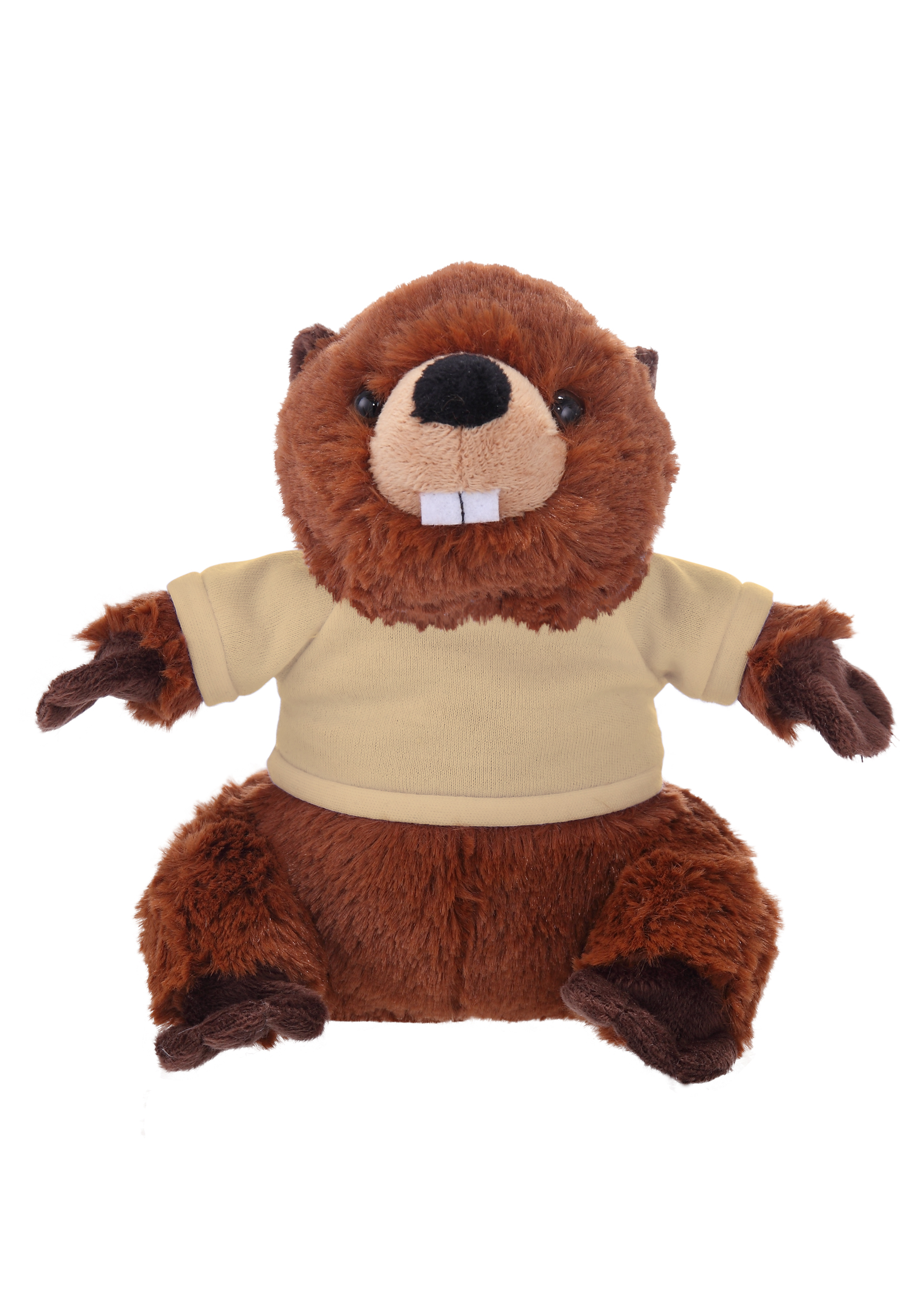 Soft Plush Sitting Beaver wearing a T-Shirt 10