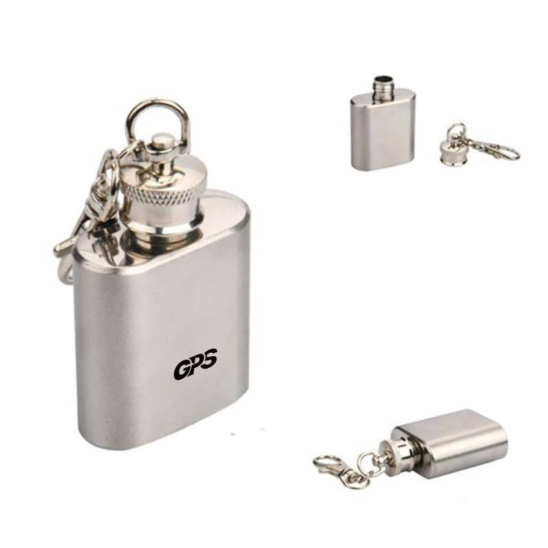 1 OZ Stainless Steel Flask Bottle With Keychain 2