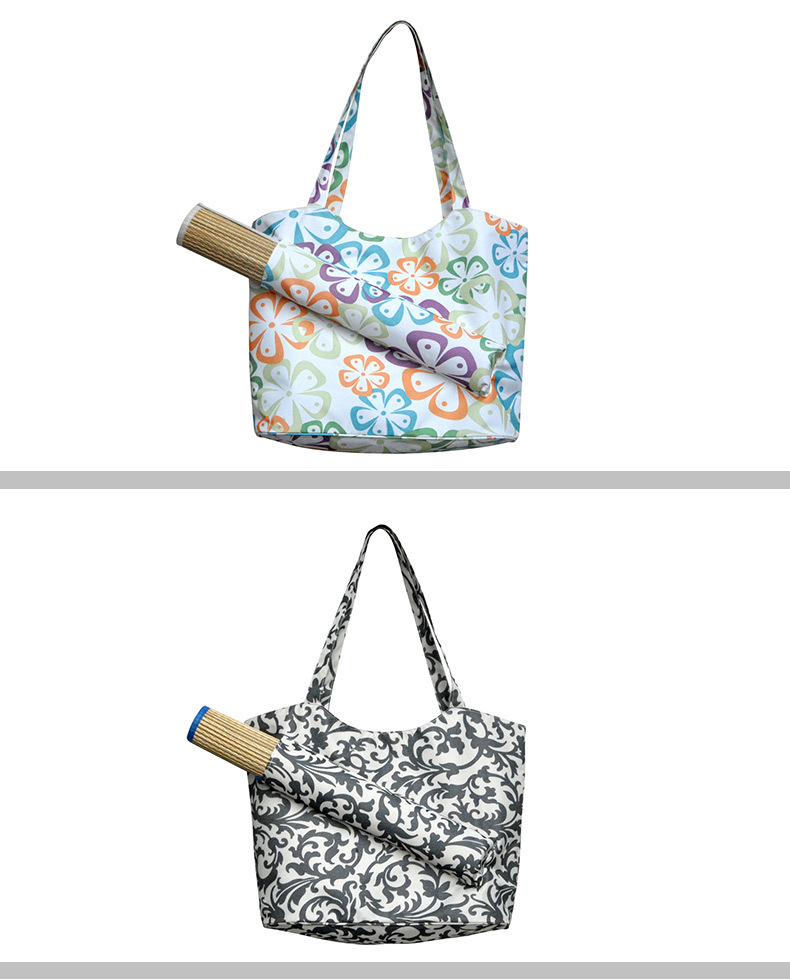 Beach Bag with Straw Mat 3