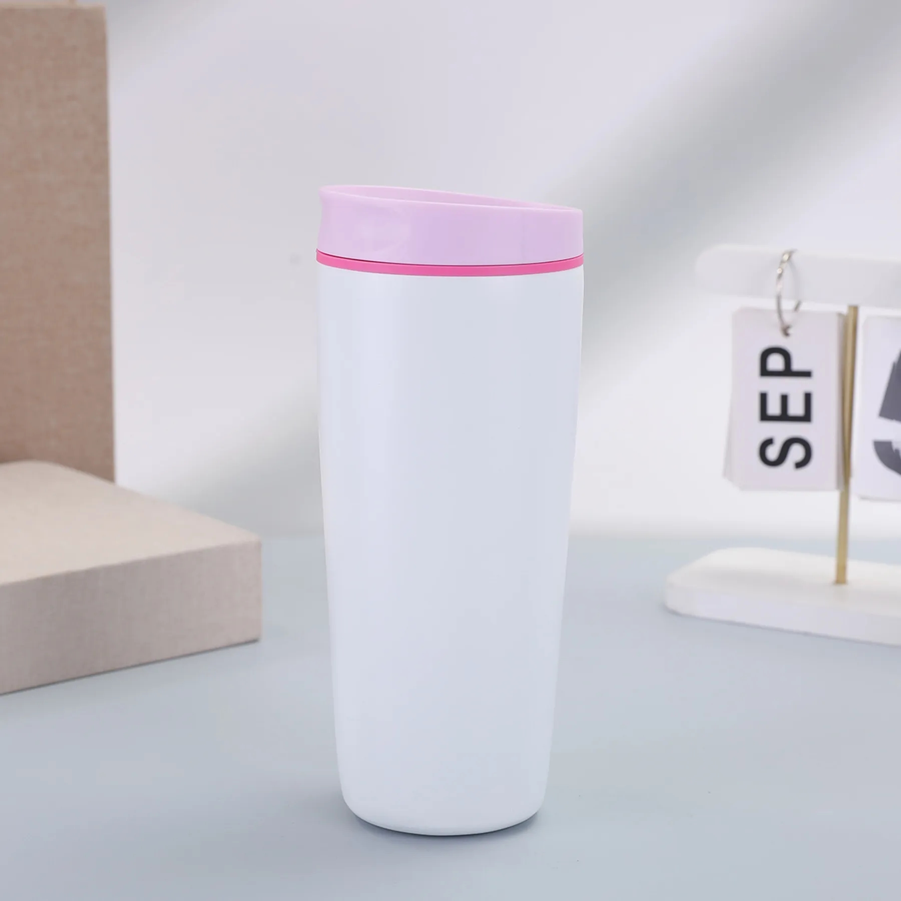 20 Oz. Double Wall Stainless Steel Vacuum Bounce Lid Tumbler 8