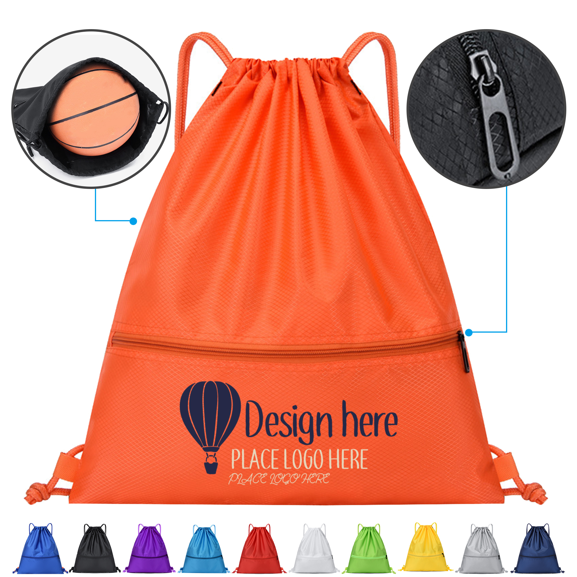 Multi-Color Basketball Backpack with Pockets 8