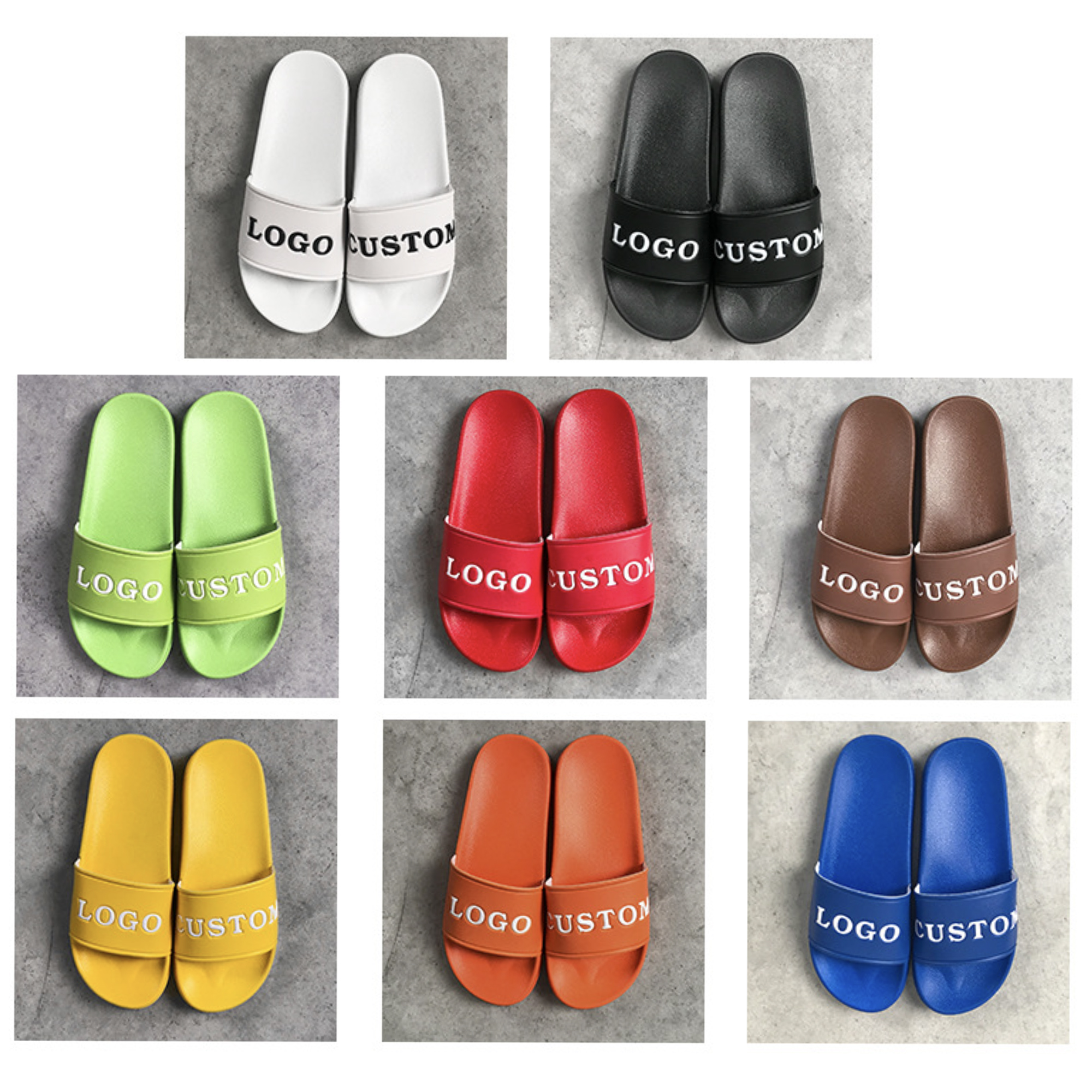Custom Home PVC Non-slip Slipper Slide Sandals Shoes 1