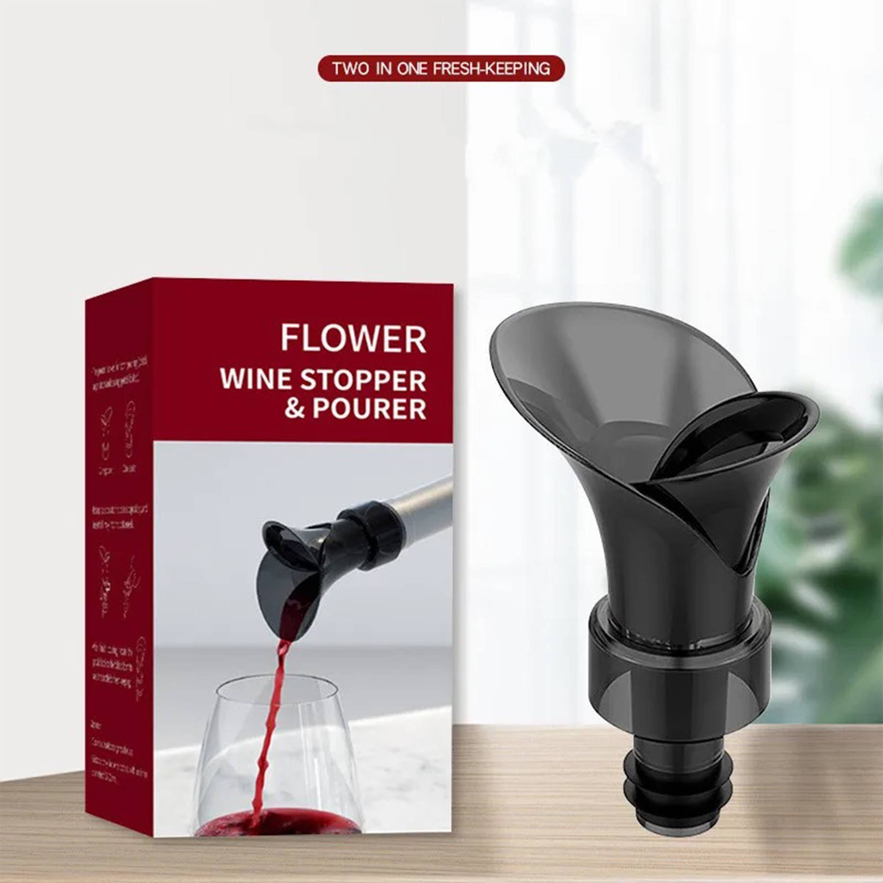 2-in-1Red wine vacuum stopper drinker 4