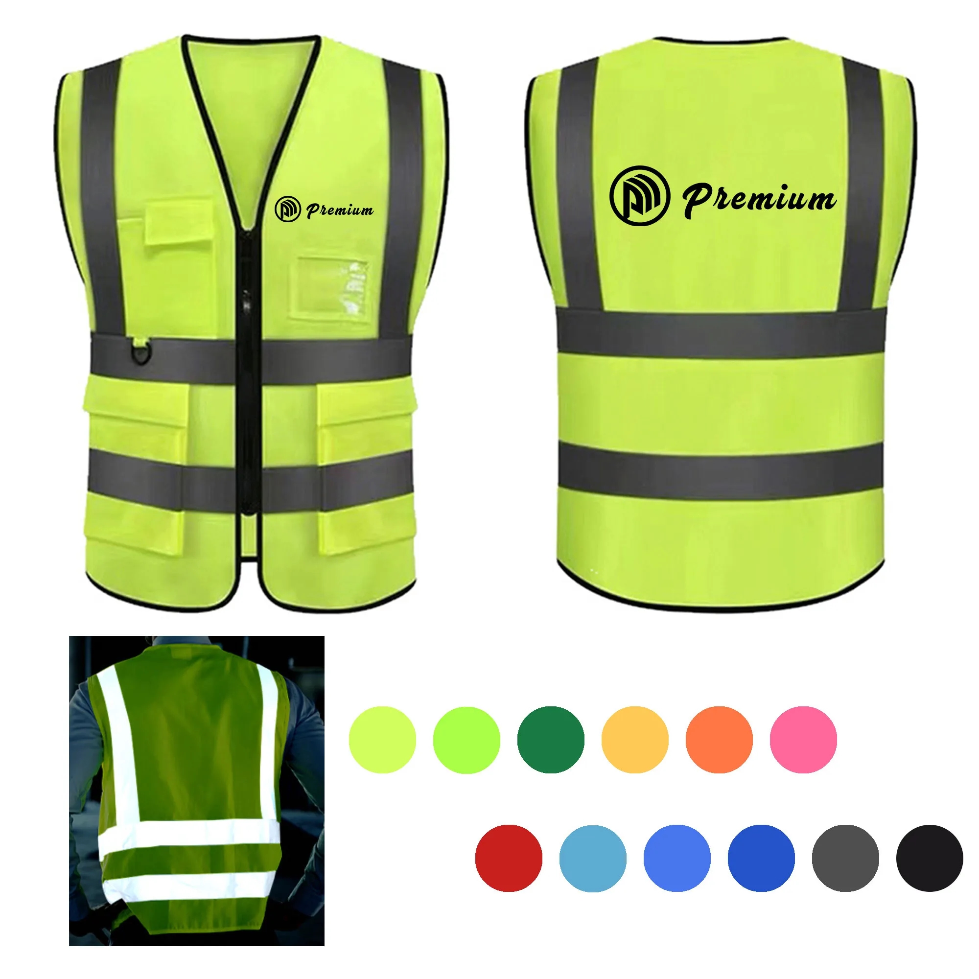 Multiple Pocket Reflective Safety Vest