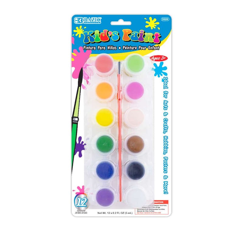 Kids' Paint Sets with Brush - 12 Colors 5 mL 2