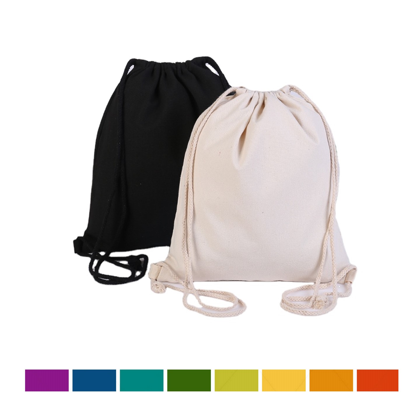 Cotton Canvas Drawstring Backpack 2