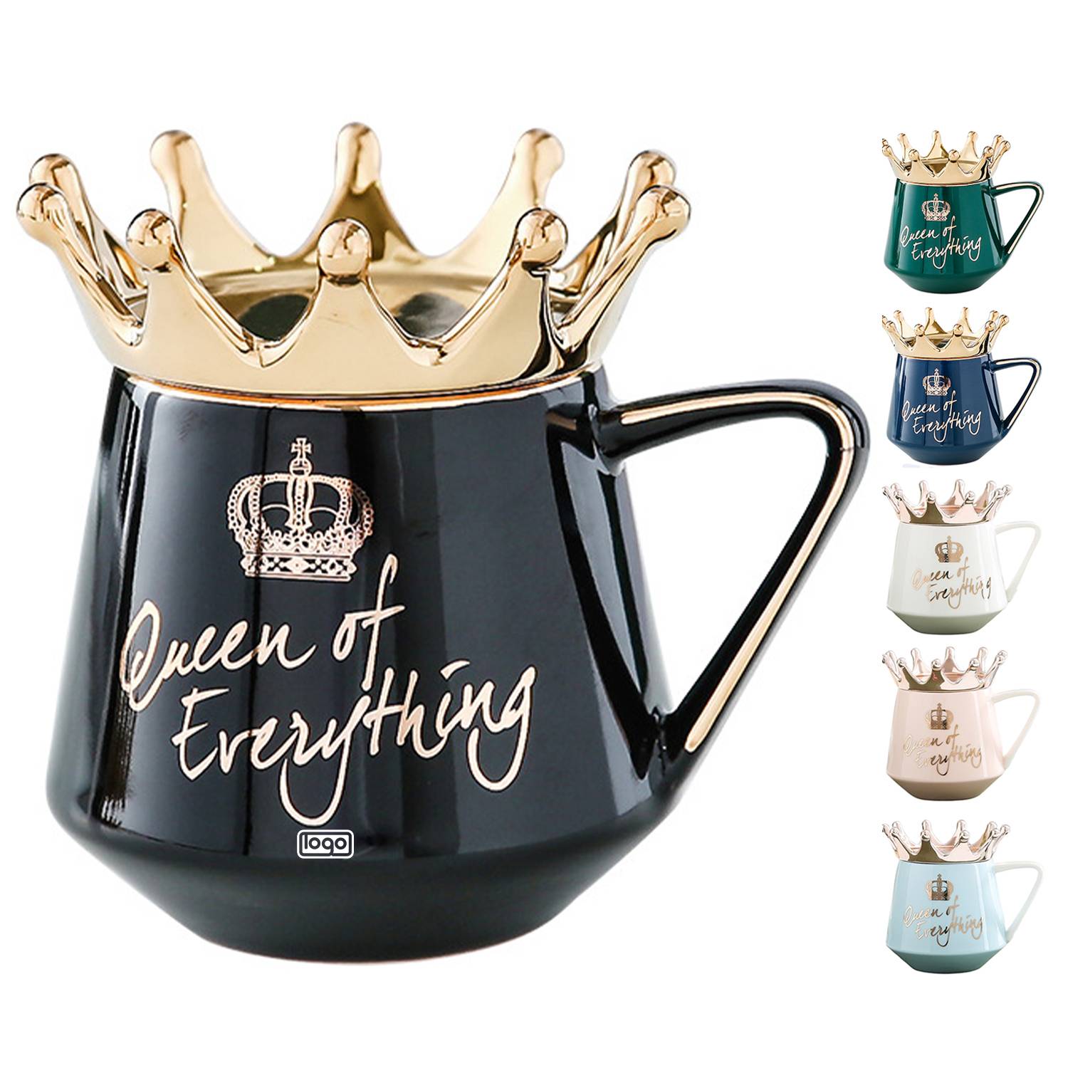12oz Lead Free Crown Lid Ceramic Mug 8