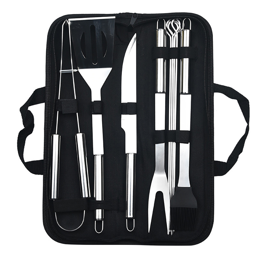 9-Piece Stainless Steel BBQ Set w/ Carrying Bag 5