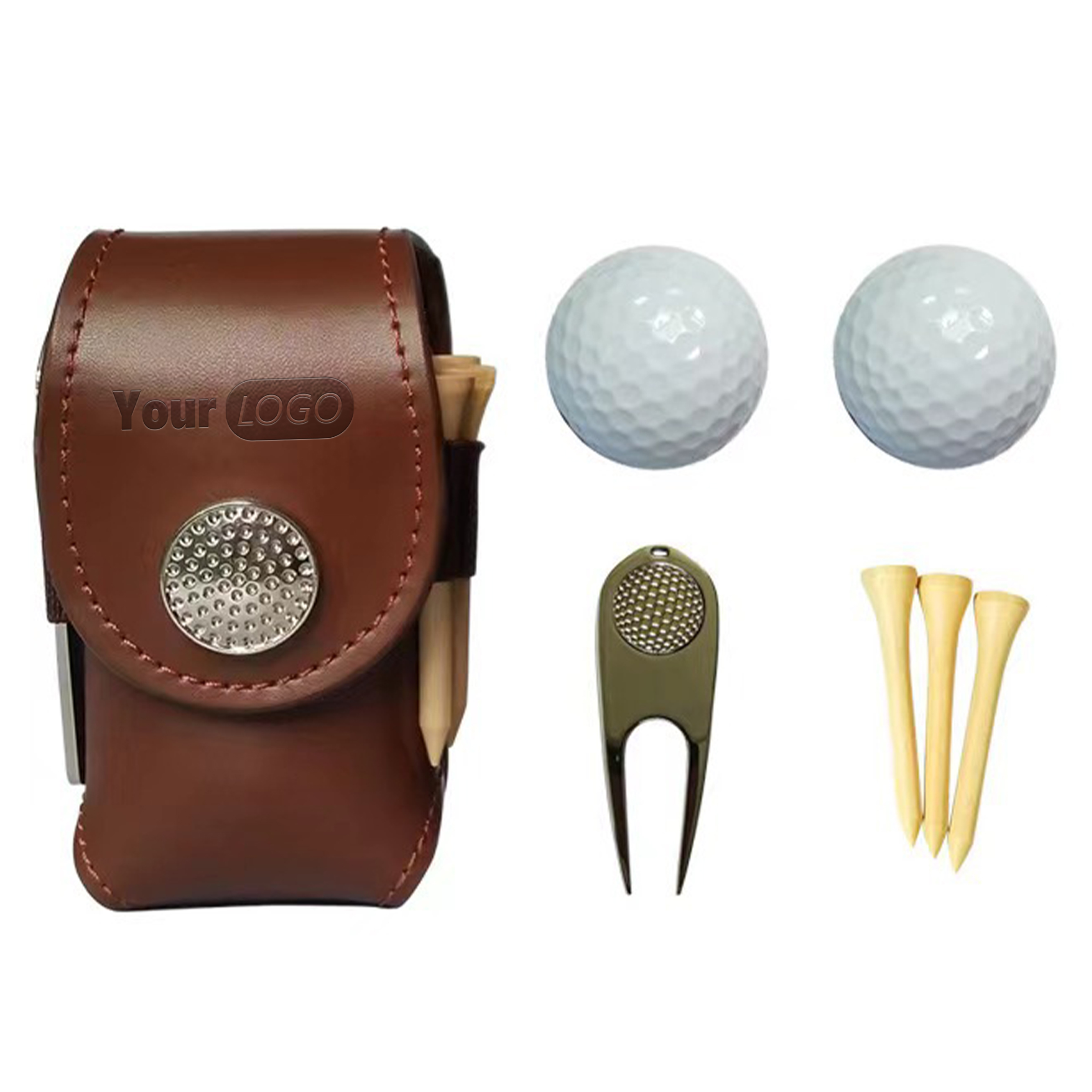 Leather Stylish Multi-Functional Golf Accessory Bag 2