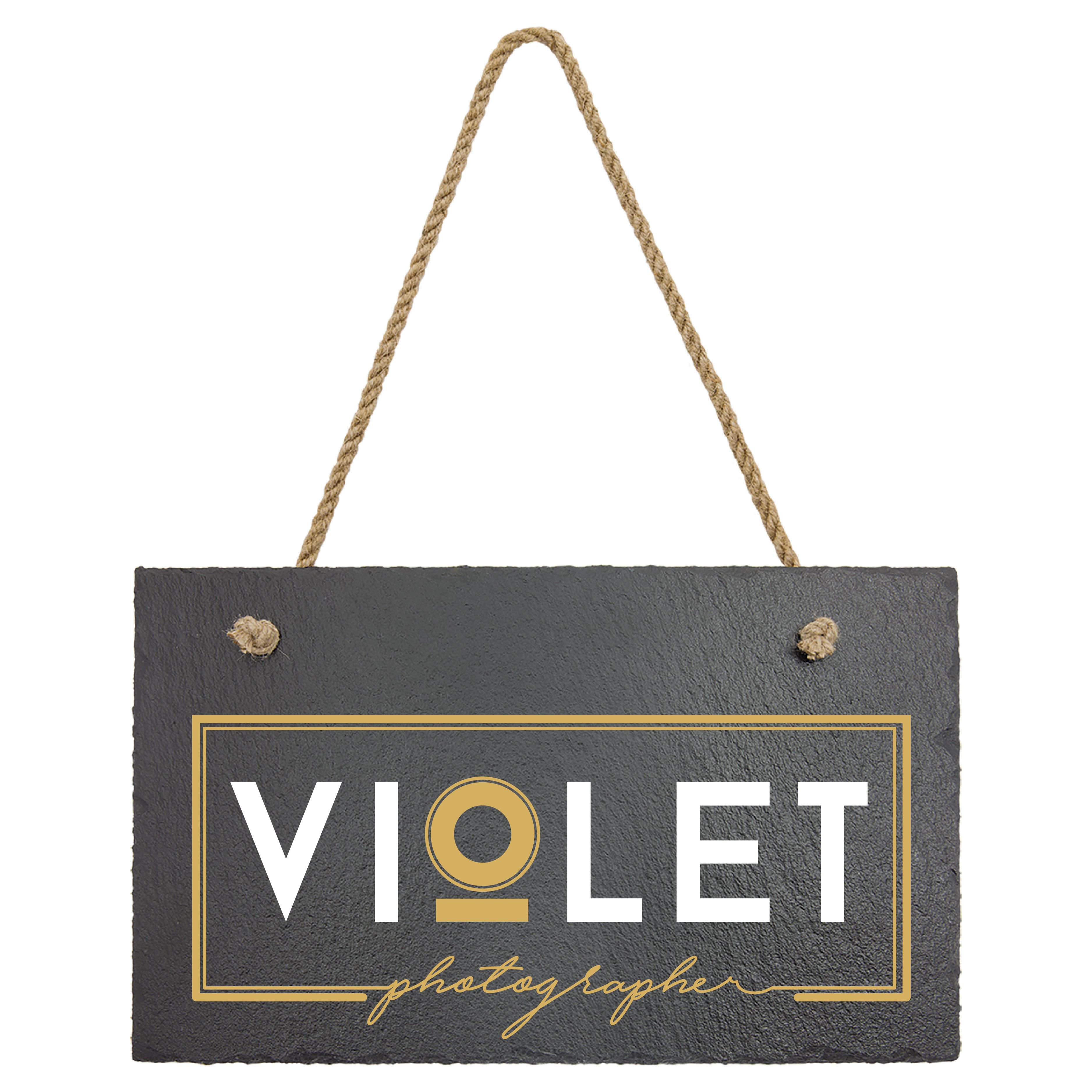 11 3/4" x 7" Rectangle Slate Decor with Hanger String 7