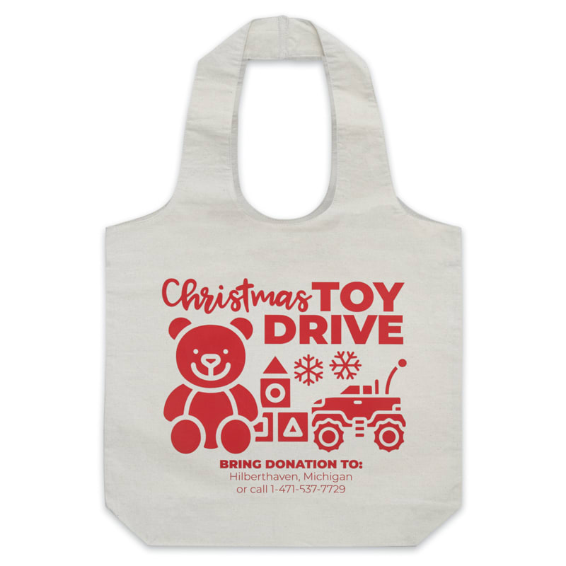 Custom Large Stow N Go Cotton Tote Bags, custom tote bag with logo imprint 3