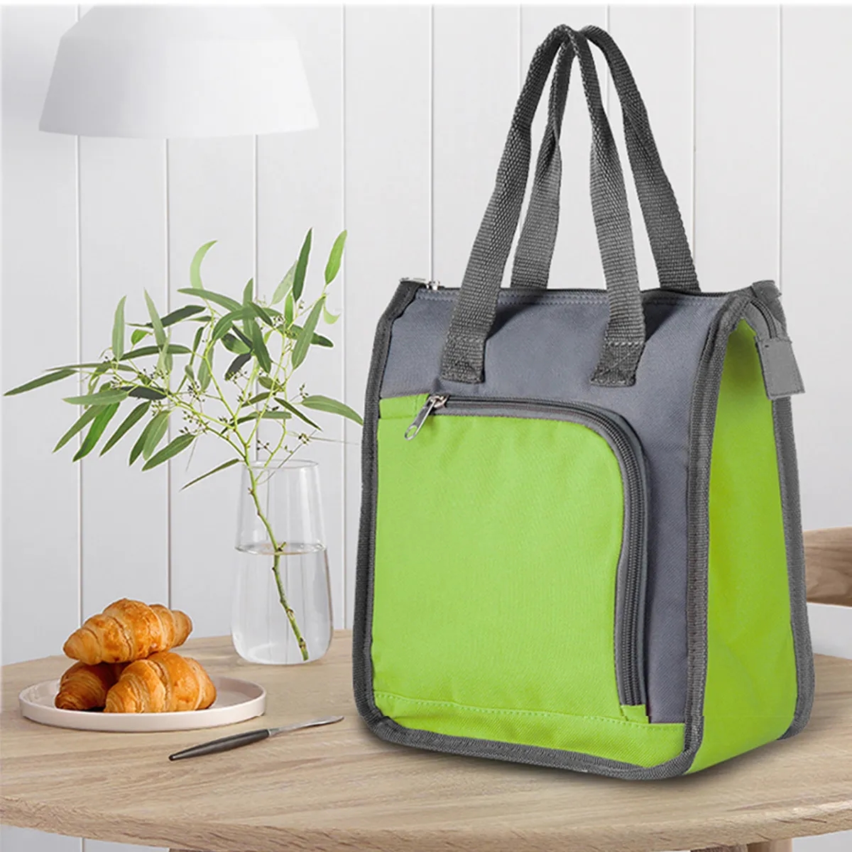 Portable Insulated Lunch Cooler Bag With Front & Mesh Pocket 3