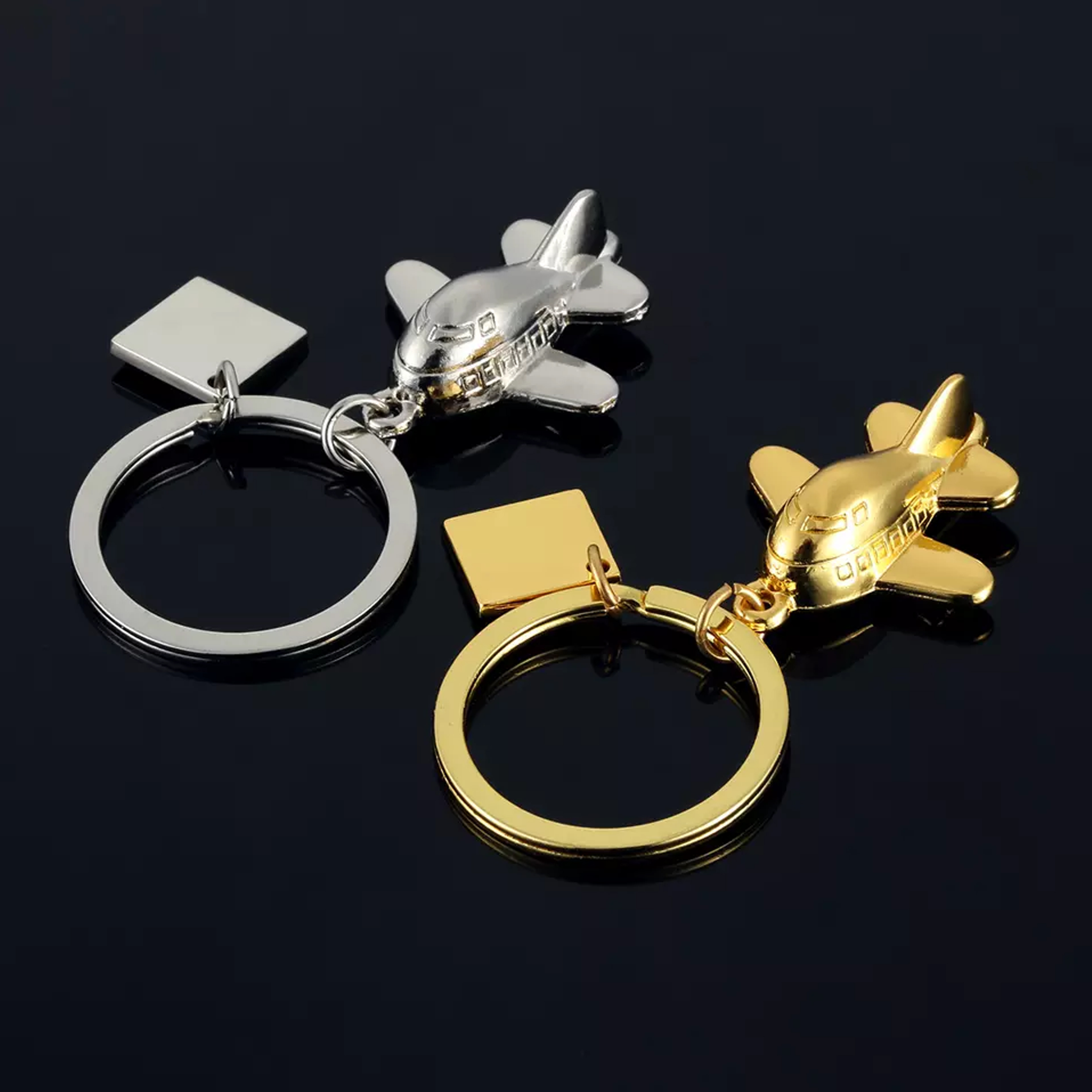 Aircraft Shaped Metal Keychain 1