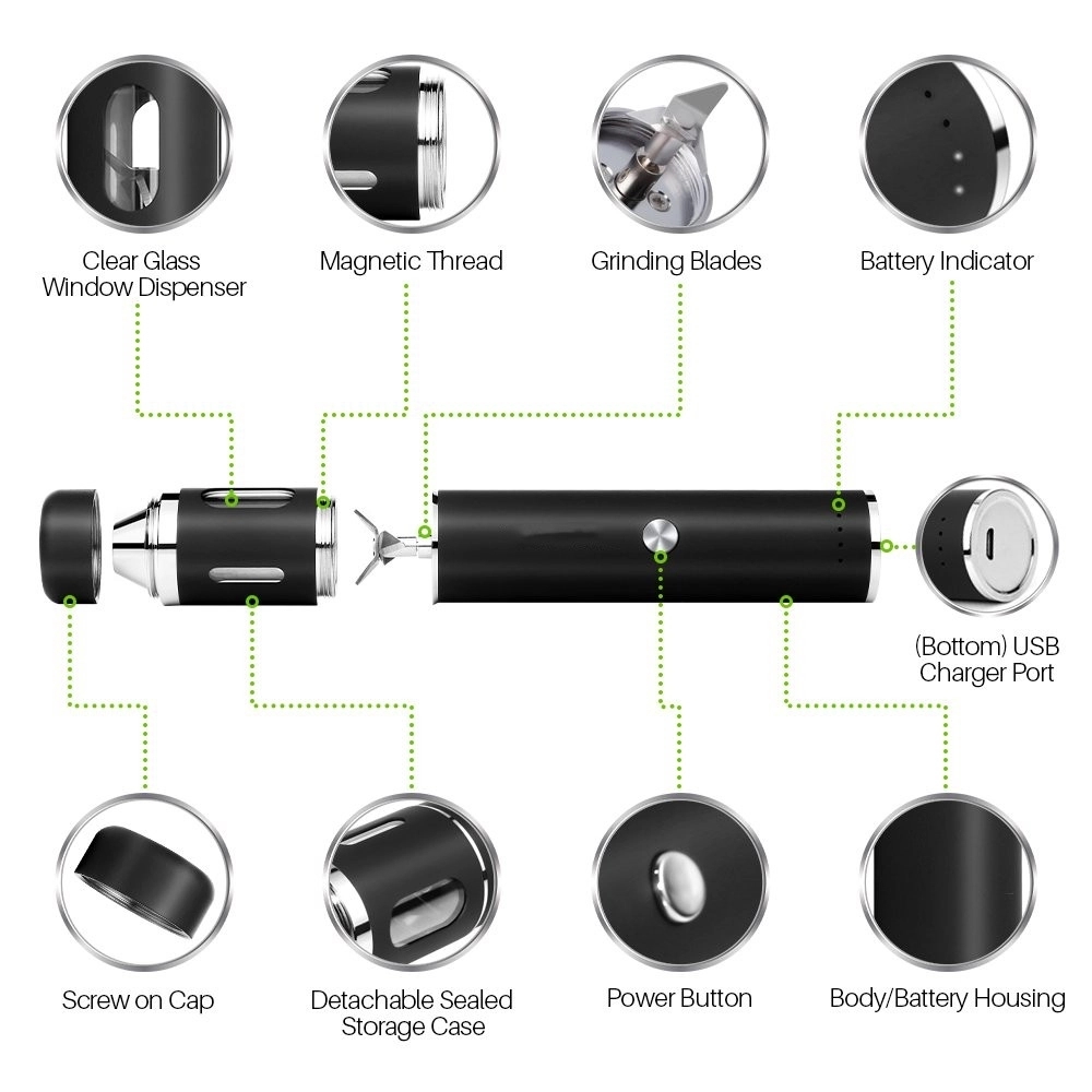 Rechargeable Electric Herb Grinder With Dispenser Window 4