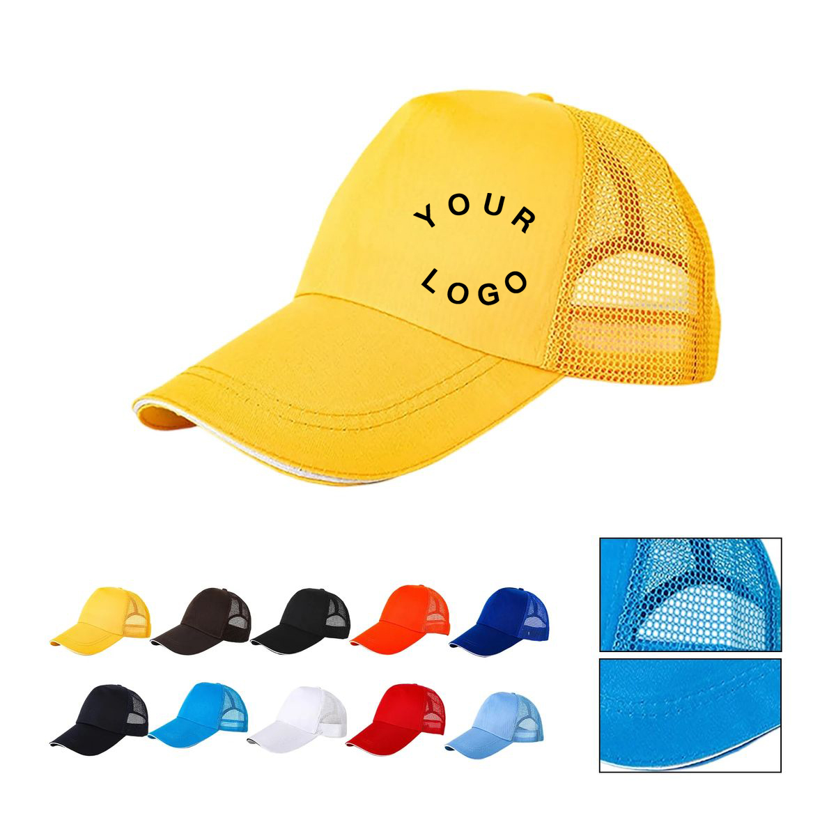 Distressed Cotton Front Trucker Hat with Mesh 3