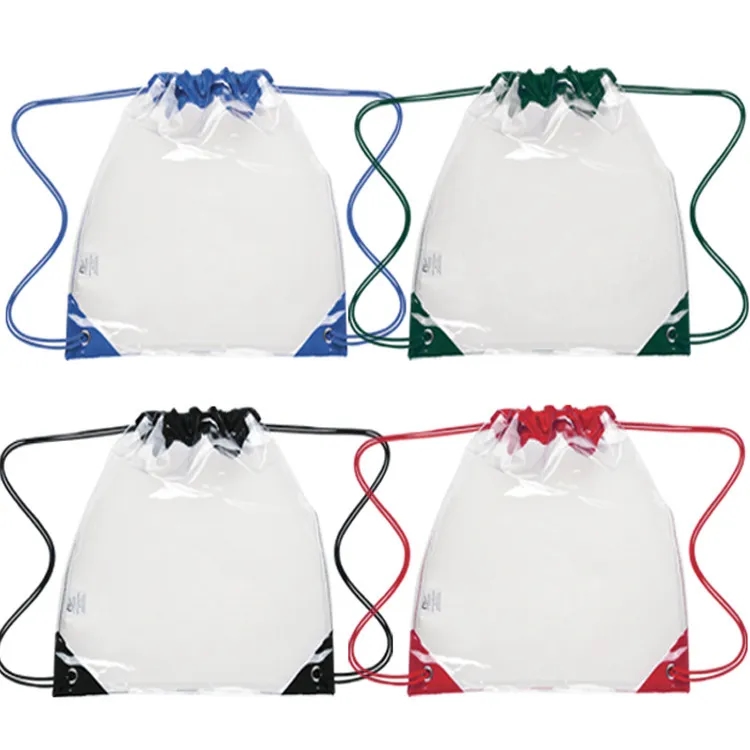 Clear Vinyl Drawstring Backpack Bag 3