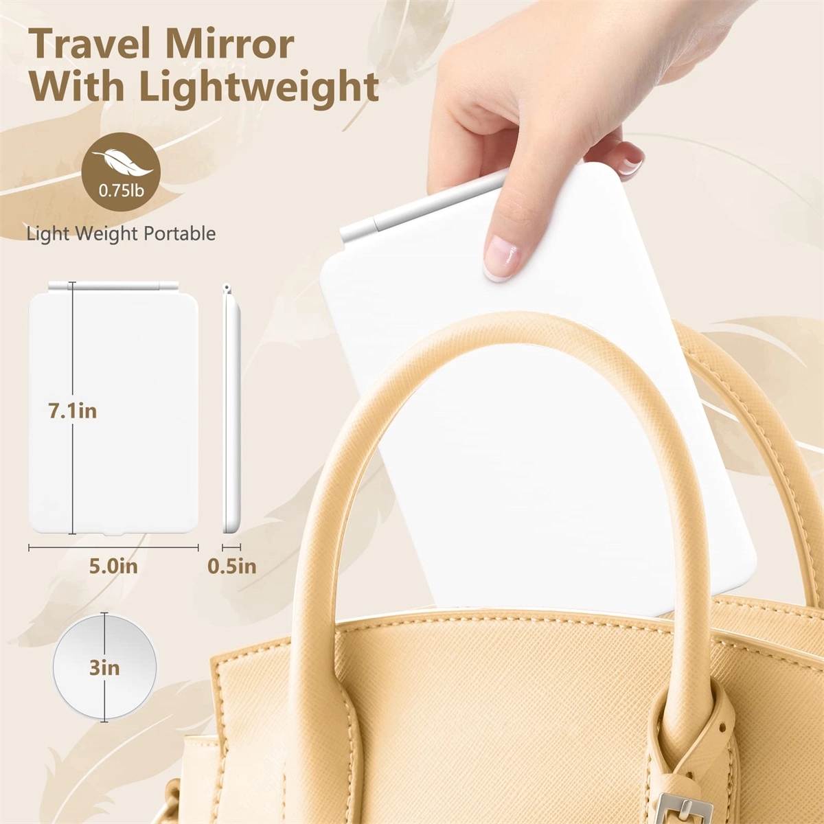 Travel Makeup Mirror with 10X Magnifying Mirror 3