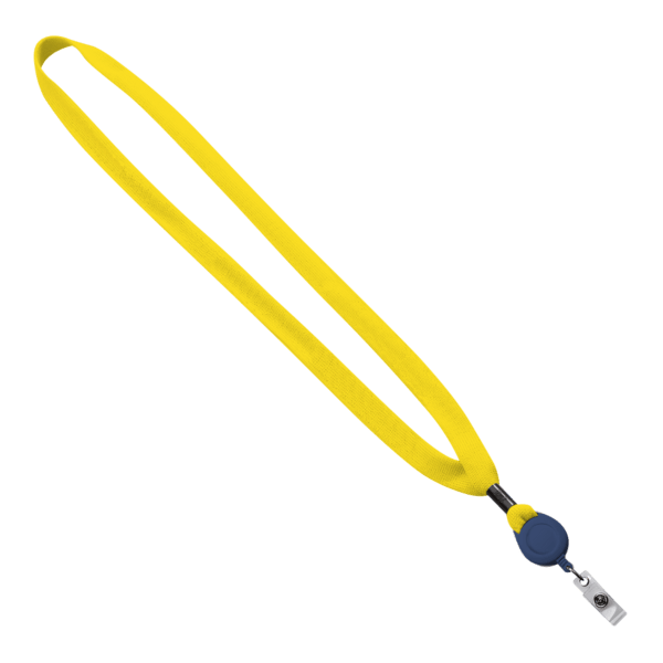 5/8" New Polyester "Shoelace" Lanyard with Retractable Badge Reel 86