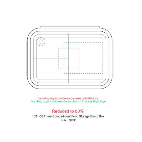 Three Compartment Food Storage Bento Box 45