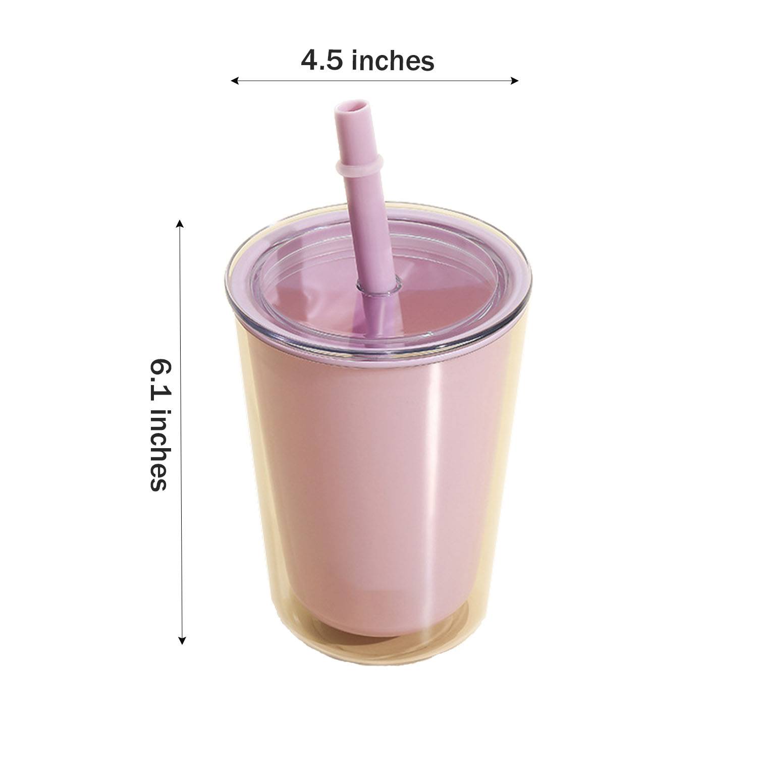Double Layered Plastic Straw Water Cup 6