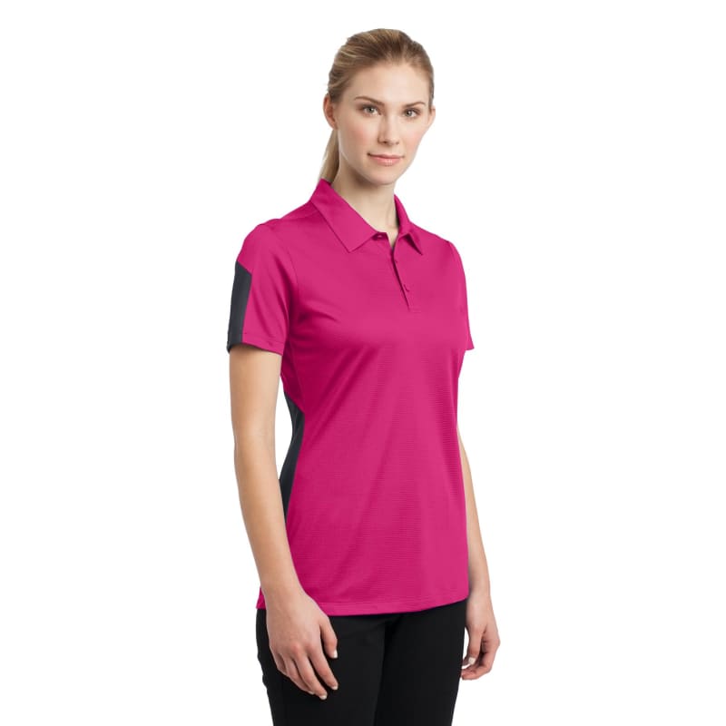 Sport-Tek Women's PosiCharge Active Textured Colorblock Polo. 16