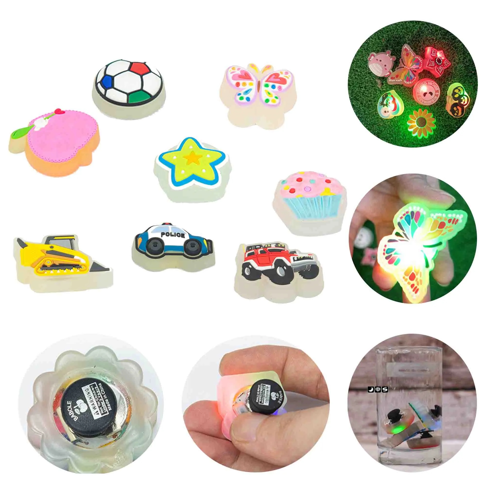LED Light Up and Glow in the Dark Decoration Charms Shoes 2