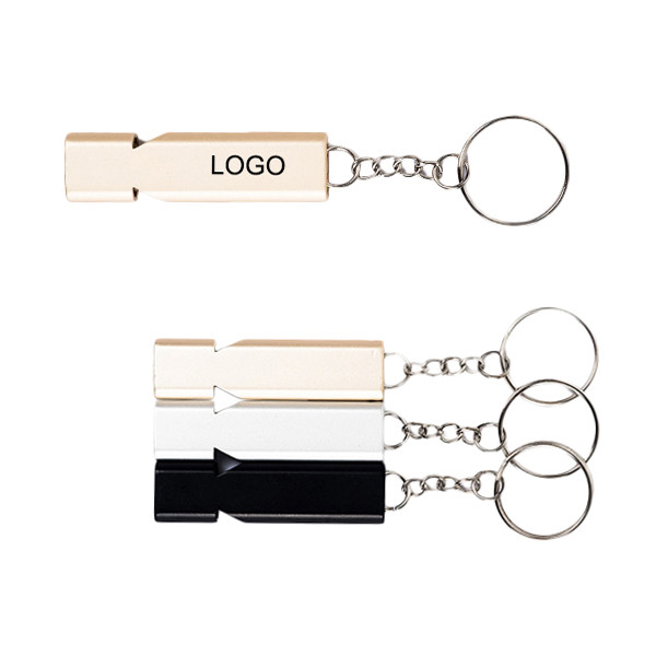 Aluminum Alloy Patrol Whistle W/ Key Ring 2