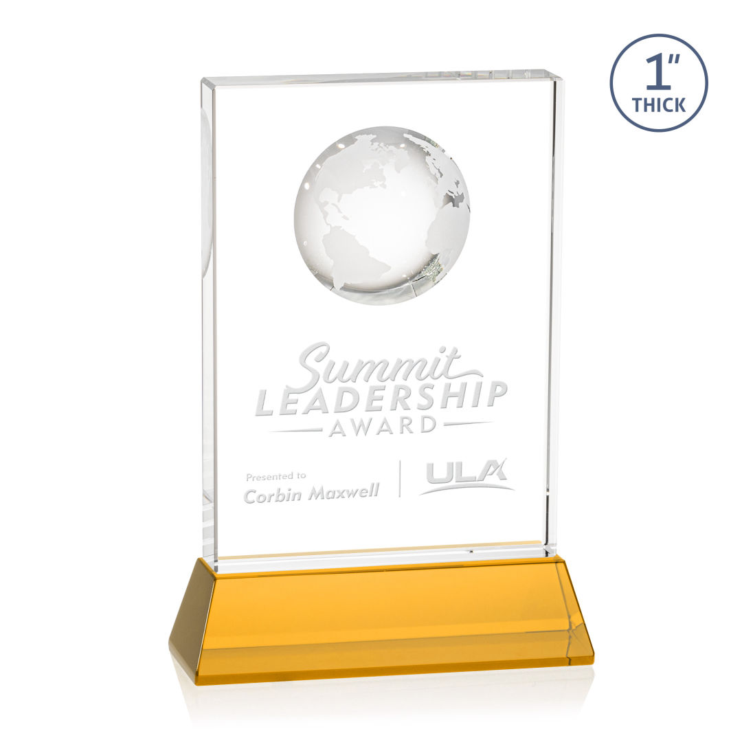 Ambassador Globe Award on Base - Amber 5