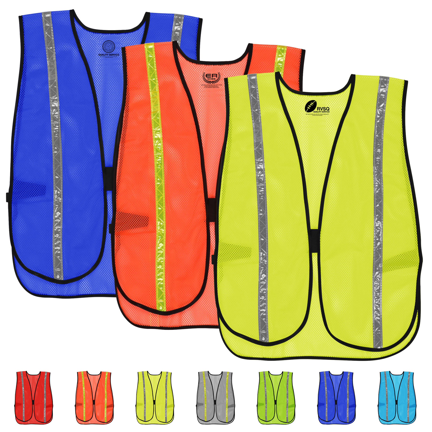 Customized Reflective Breathable Safty Vest With Elastic Band 1