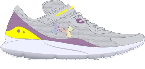 UA Surge 3 AC Girls' Pre-School Running Shoes 7