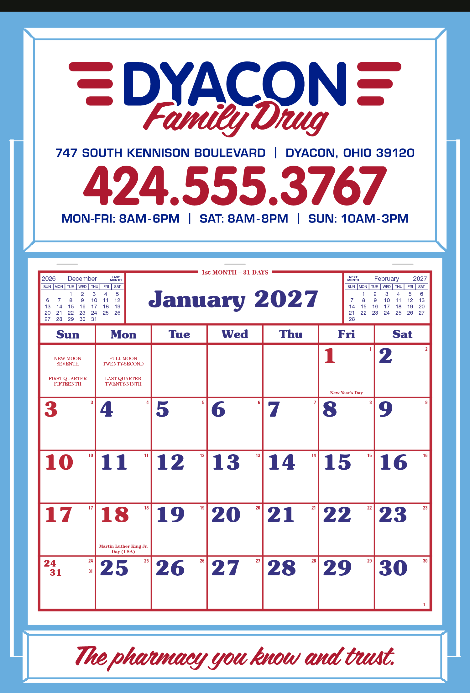 Skinner & Kennedy® Apron Calendar 17