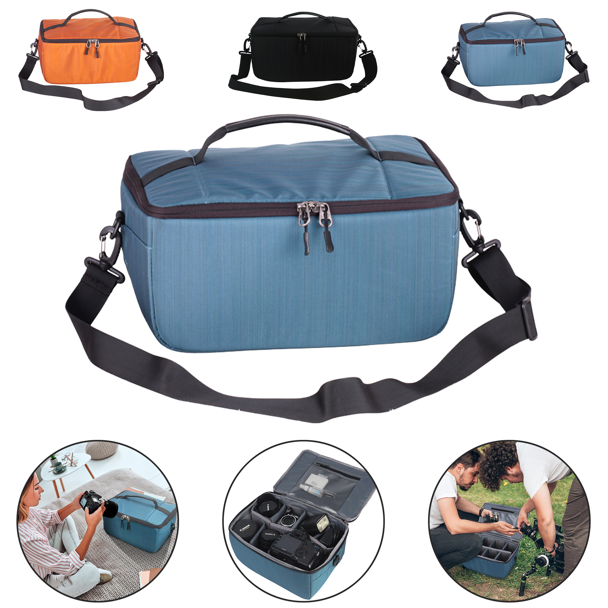 DSLR Camera Lens Pouch Storage Bag with Handle and Strap 3
