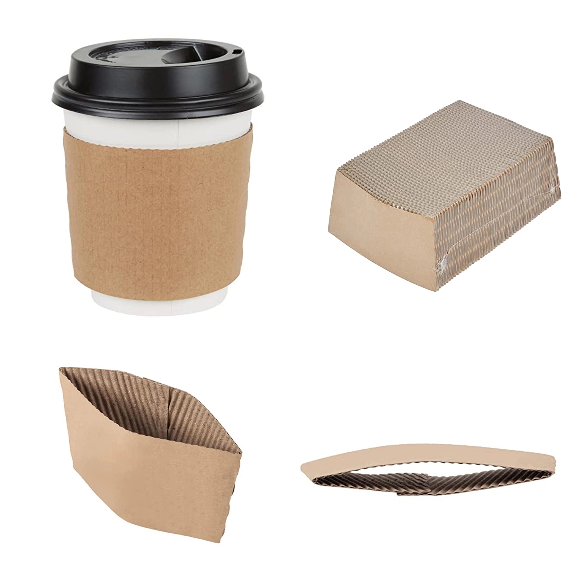 Non-slip Kraft Coffee Sleeve MOQ 1000 6