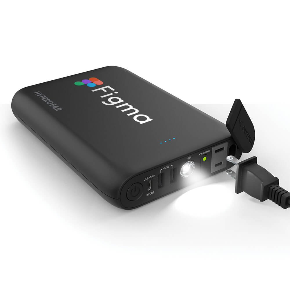 24 000mAh | Power Brick Laptop Power Bank with 65W USB-C PD and AC Outlet