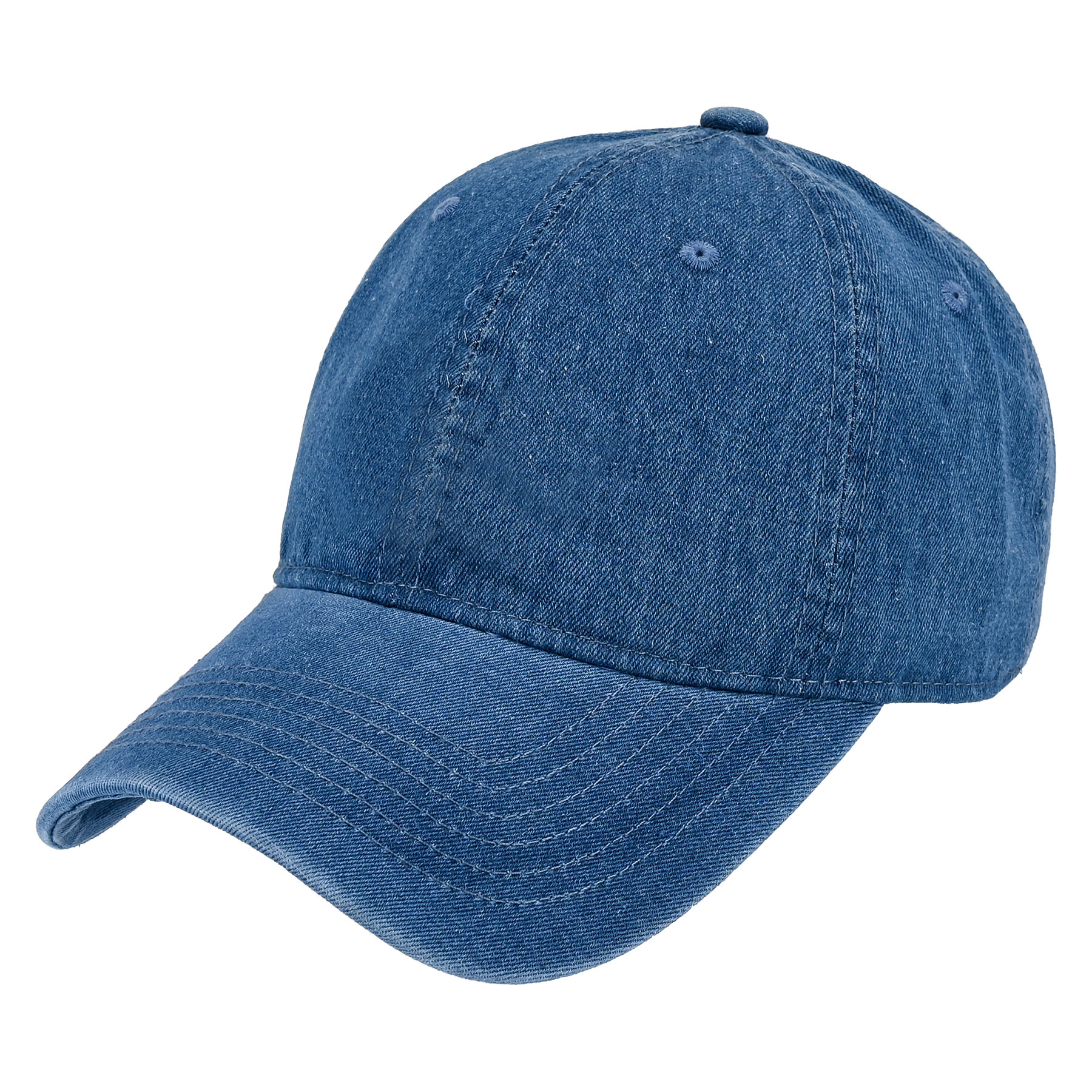 Vintage Washed Denim 6-Panel Baseball Cap 2