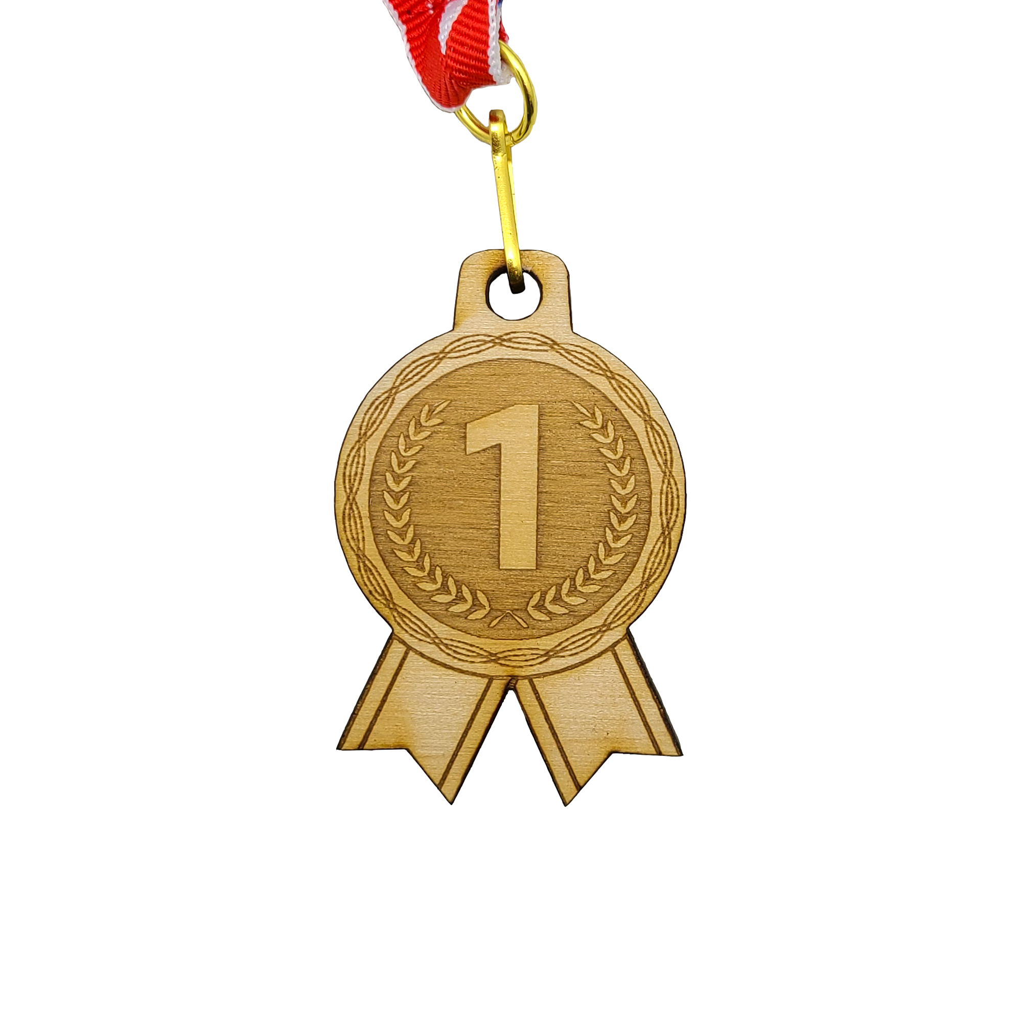 Wood Medals: 2 1/4" W x 2 1/4" H 3