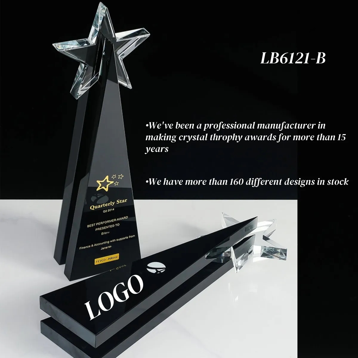 Winner Trophy Star Crystal Award Custom 8