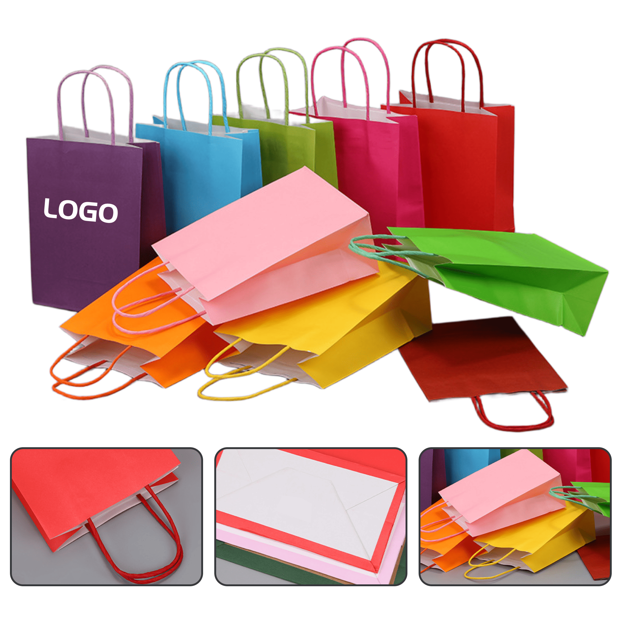 Eco-Friendly Colorful Takeout Retail Kraft Paper Gift Bag 1