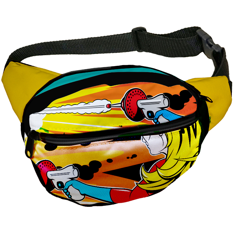 Fashion Full Color Black Panel Fanny Pack 17