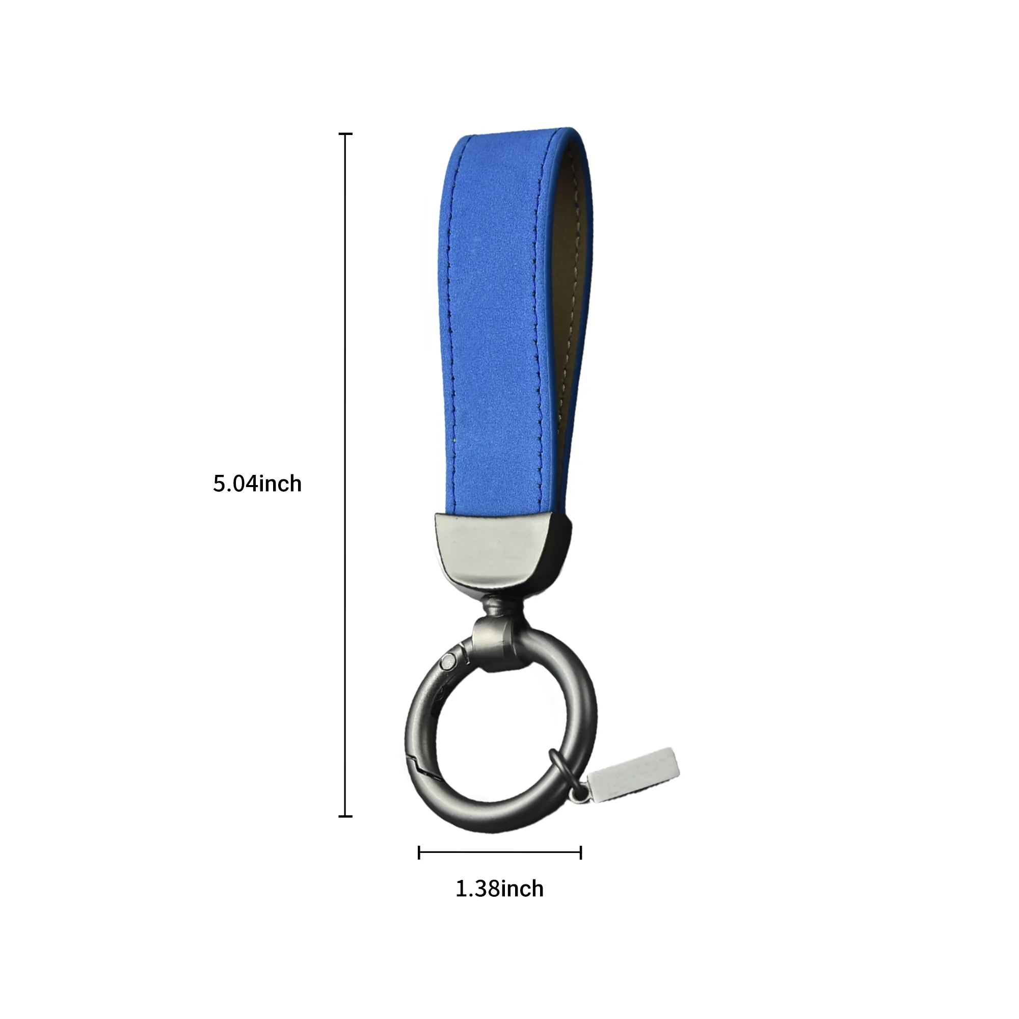 Cowhide Leather Keychain with Zinc Alloy Hardware 2