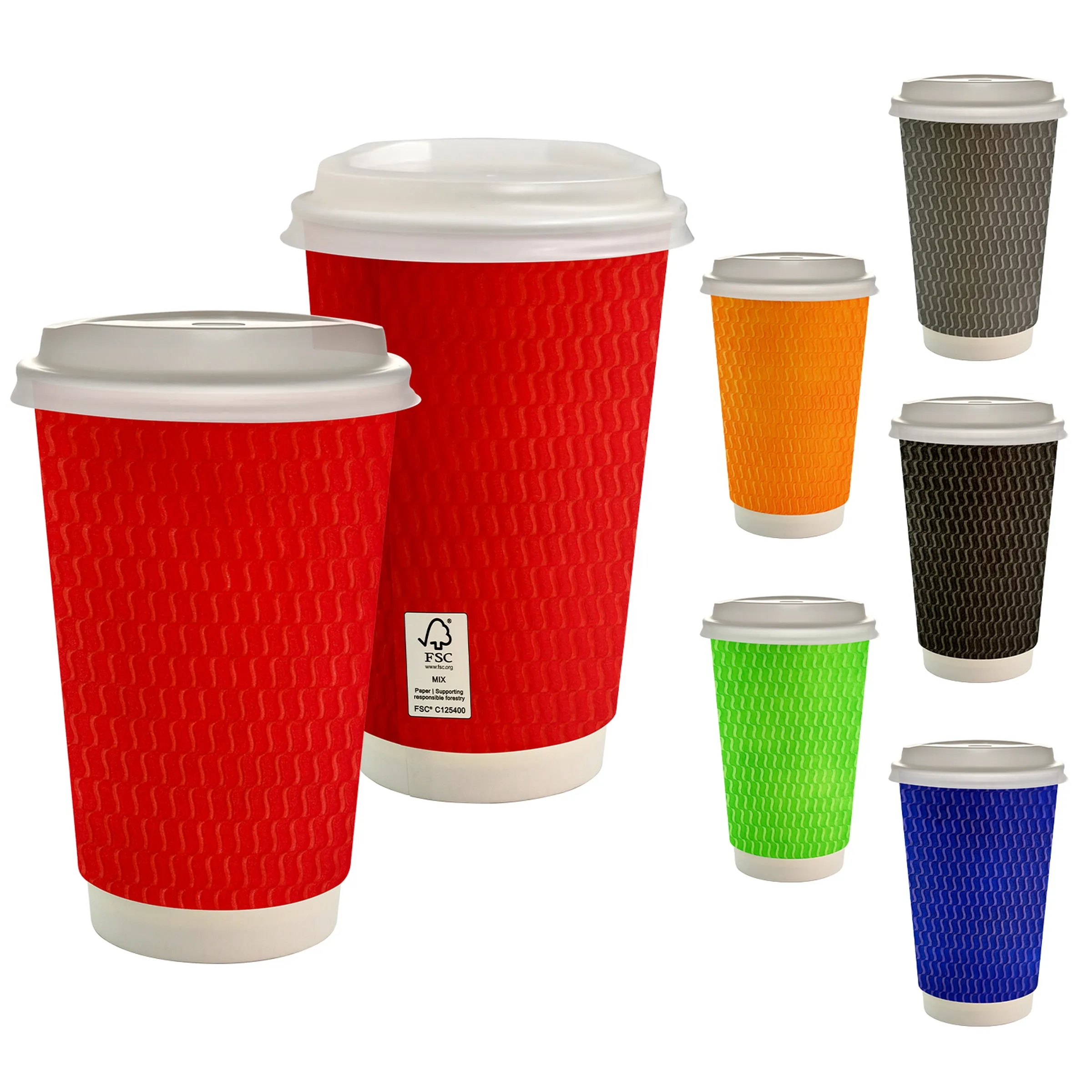 16 oz. Full Color Wave Paper Cup With Lid 10