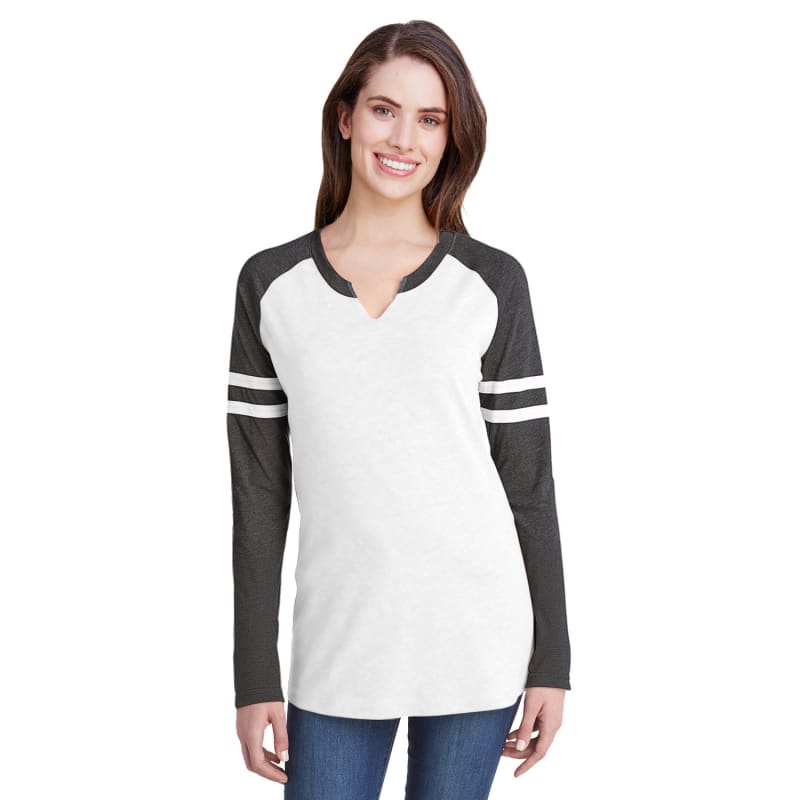 LAT Ladies' Gameday Mash-Up Long Sleeve Fine Jersey T-Shirt 13