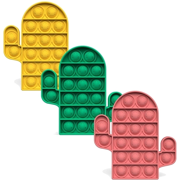 Cactus Shape Silicone Push Pop Bubble Toy 1