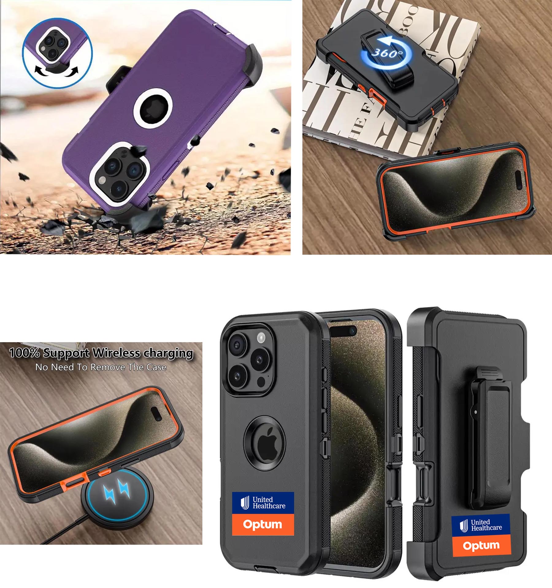 iBank ® iPhone 16 Plus Shockproof Case with Belt Clip and a kickstand 1