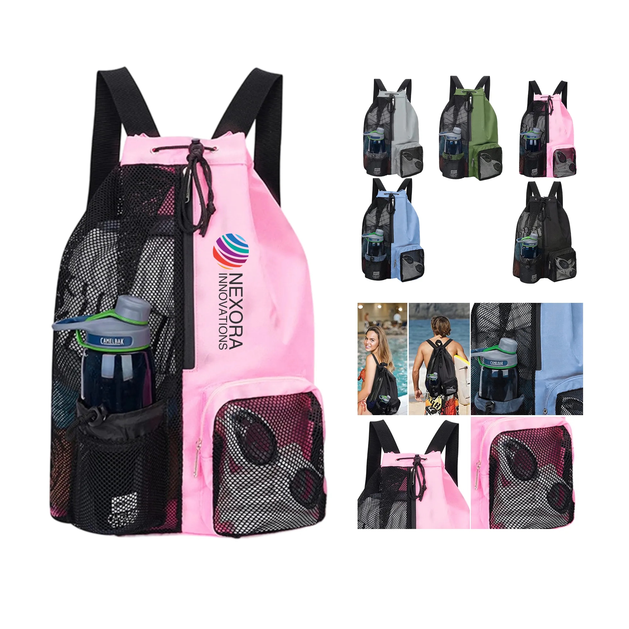 Drawstring Backpack with Wide Shoulder Straps 7