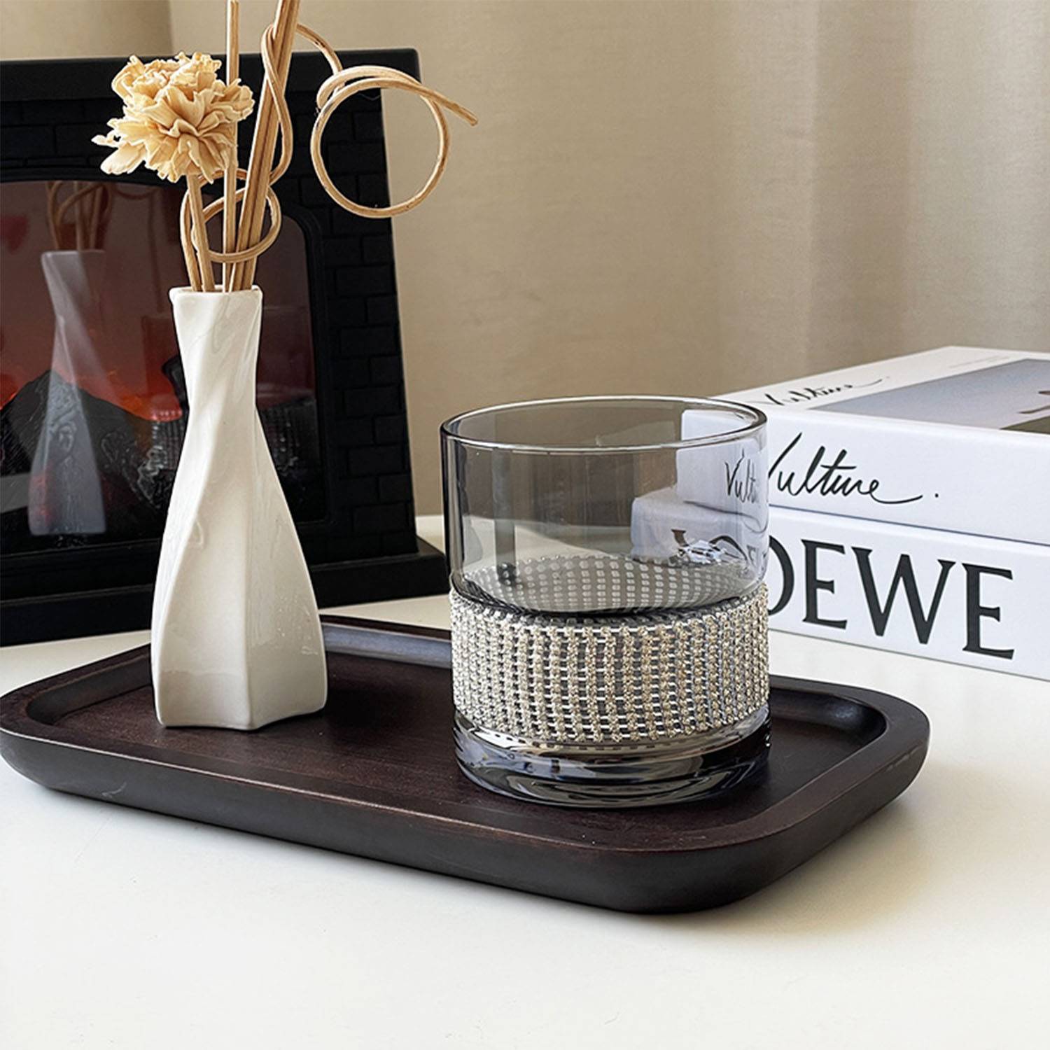 Diamond-encrusted glass water cup 6