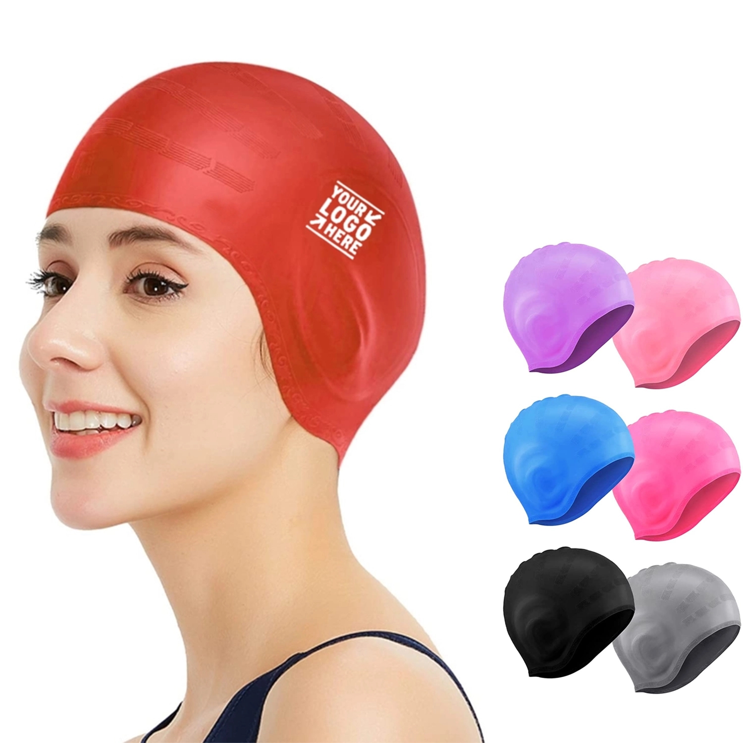 Ear Protection Silicone Swimming Cap 5
