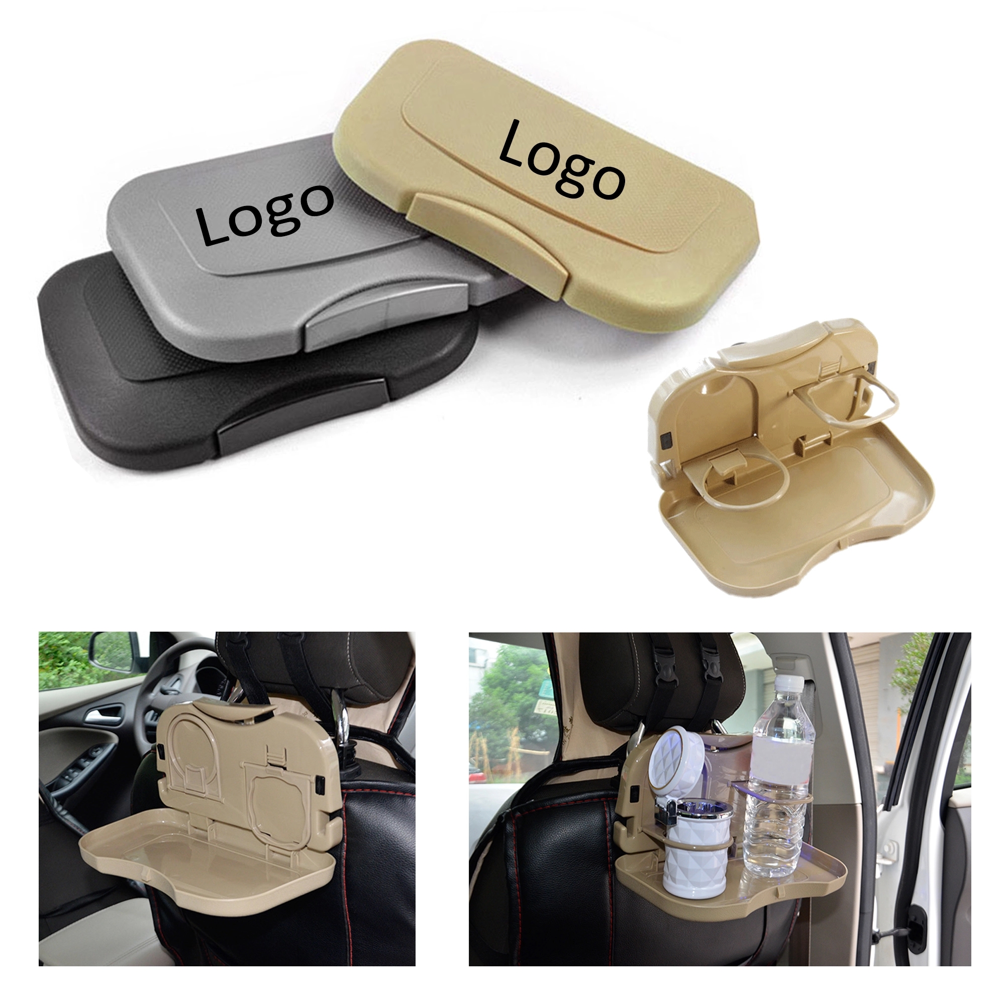 Car Seat Back Mounts Tray Folding Food Table 3