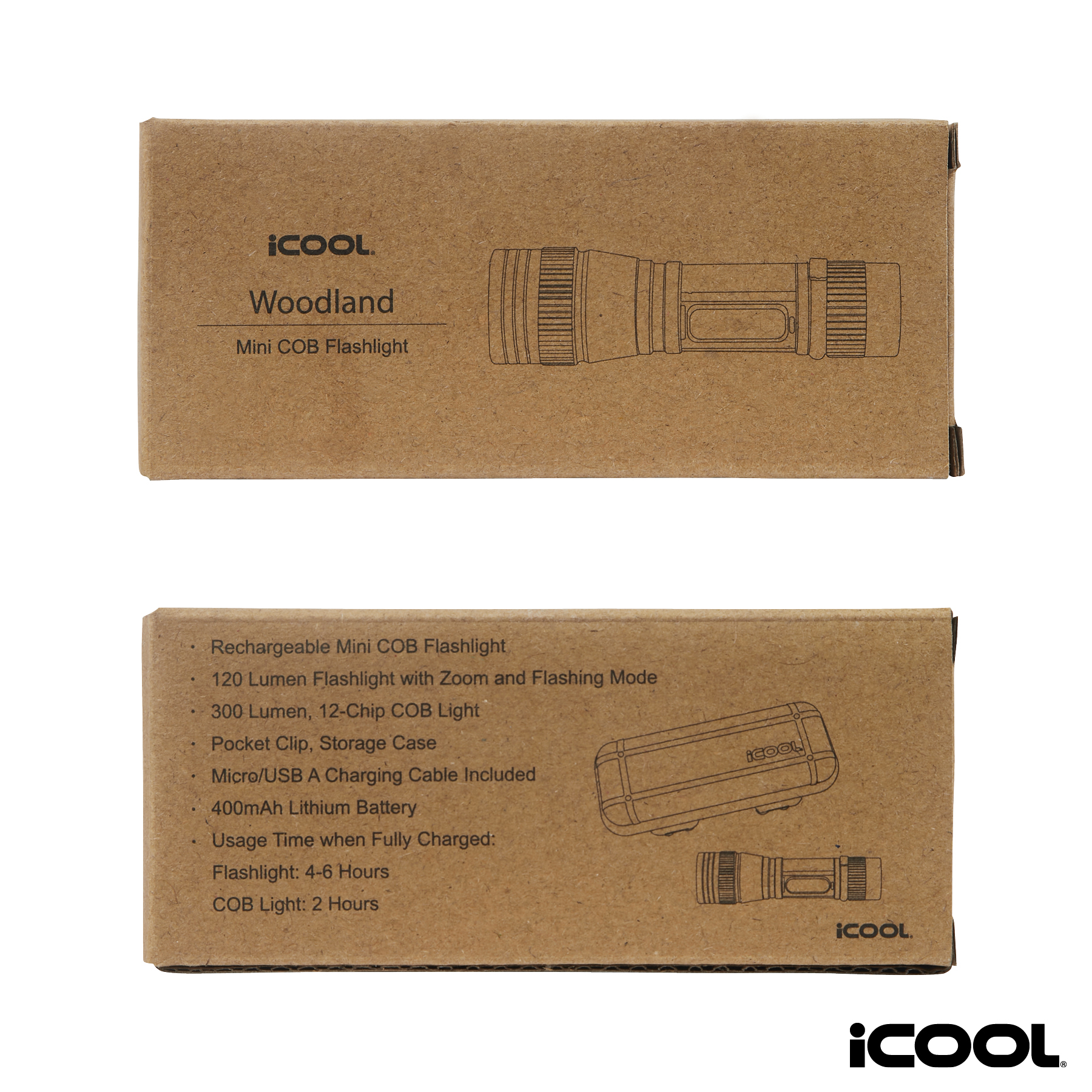 iCOOL Woodland Mini Rechargeable Tactical Flashlight 1